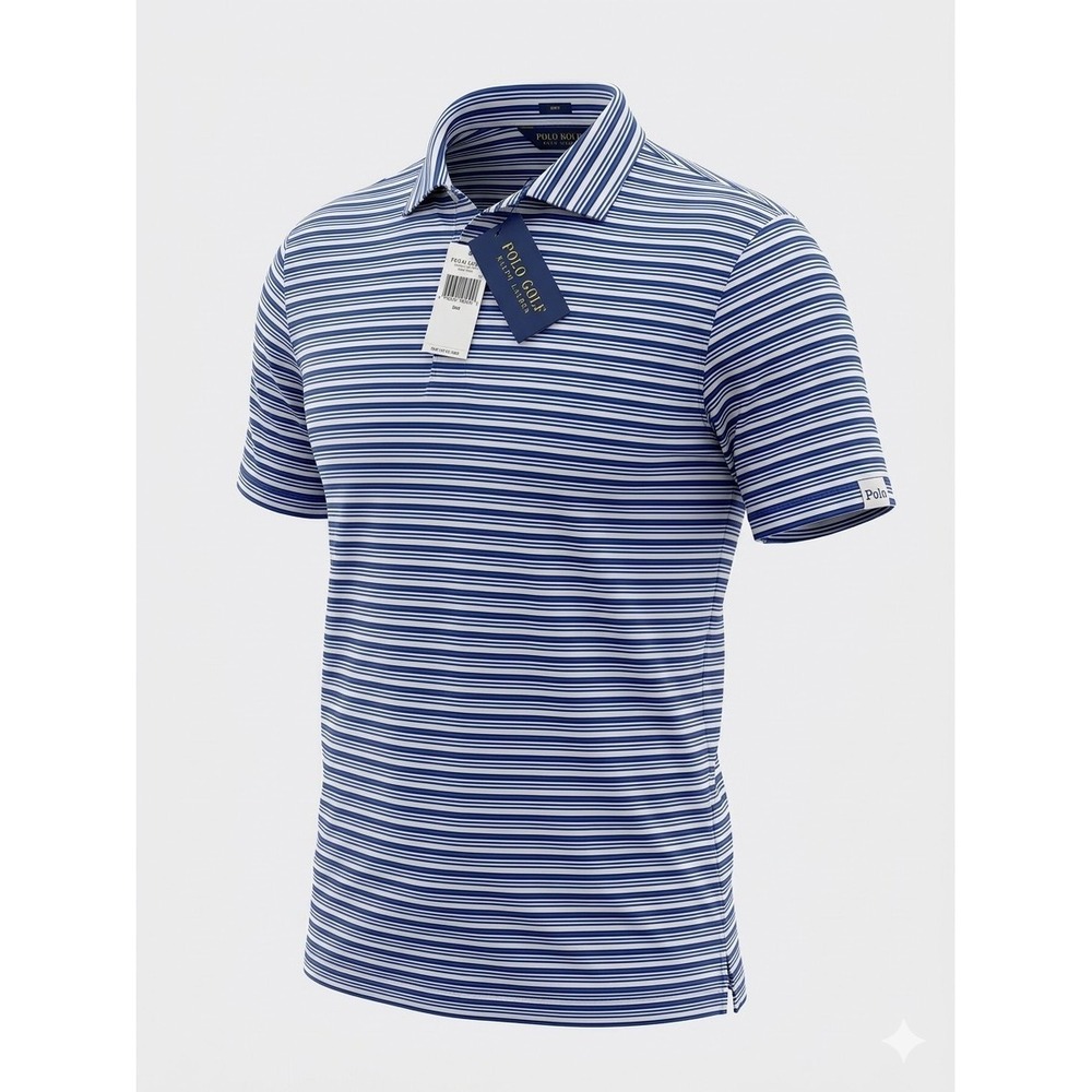 Polo Golf Ralph Lauren 781862854002 Men's Blue Striped Polo. NWT. Size XL